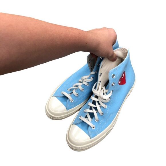 LIMITED Edition CDG Converse X Comme Des Garcons Play Bright Blue Size 11 - Picture 3 of 15